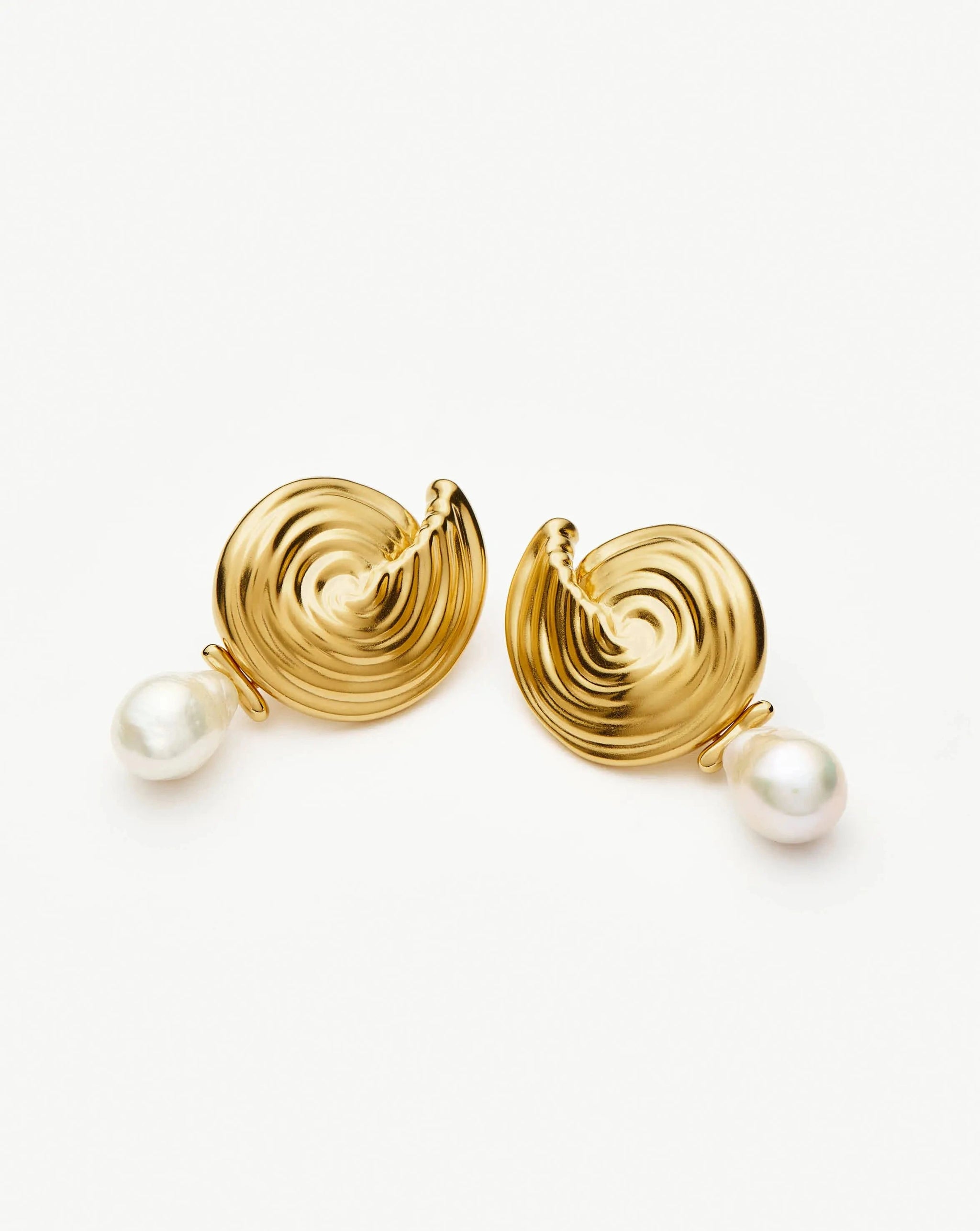 Spiral Detachable Pearl Drop Earrings | 18ct Gold Plated Earrings Missoma 