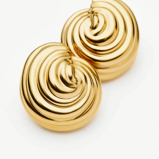 Spiral Dome Oversized Stud Earrings | 18ct Gold Plated Earrings Missoma 