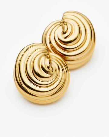 Spiral Dome Oversized Stud Earrings | 18ct Gold Plated Earrings Missoma 