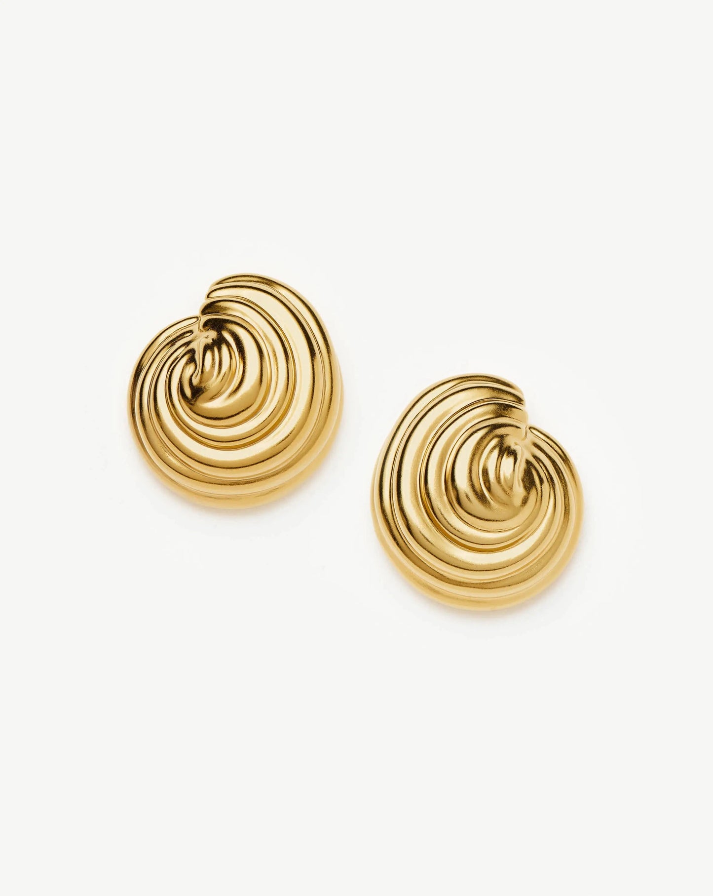 Spiral Dome Oversized Stud Earrings | 18ct Gold Plated Earrings Missoma 
