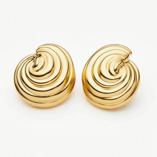 Spiral Dome Oversized Stud Earrings | 18ct Gold Plated Earrings Missoma 