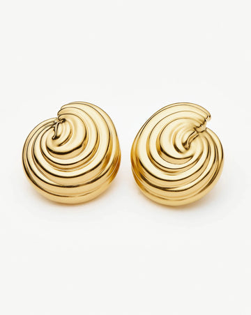 Spiral Dome Oversized Stud Earrings | 18ct Gold Plated Earrings Missoma 