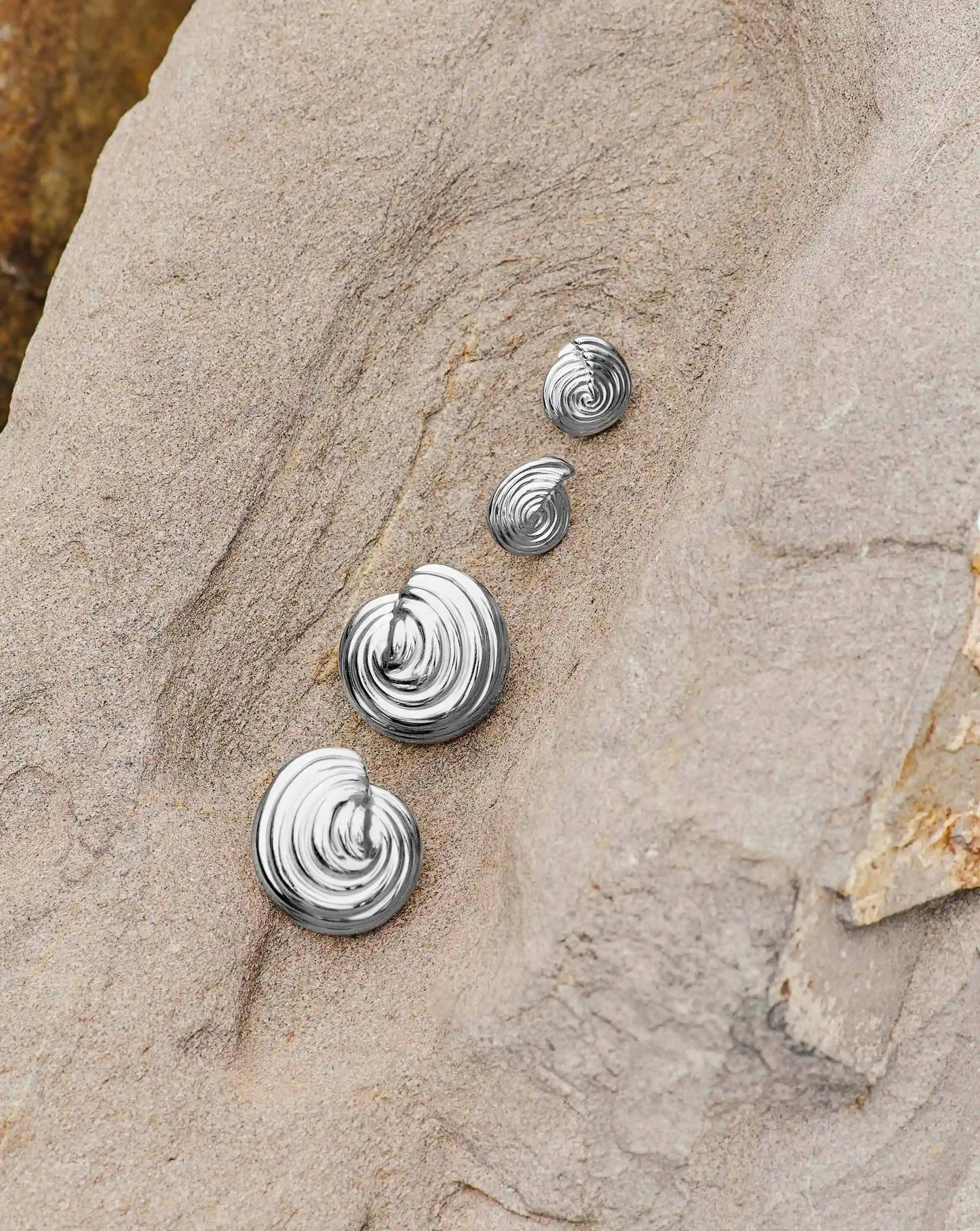Spiral Dome Oversized Stud Earrings | Silver Plated Earrings Missoma 