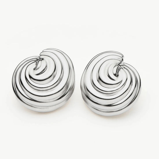 Spiral Dome Oversized Stud Earrings | Silver Plated Earrings Missoma 