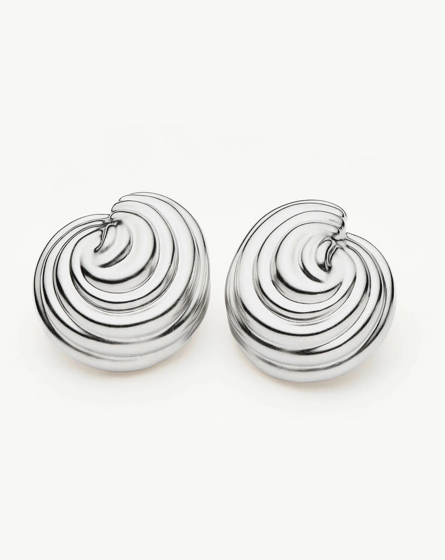 Spiral Dome Oversized Stud Earrings | Silver Plated Earrings Missoma 