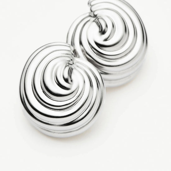 Spiral Dome Oversized Stud Earrings | Silver Plated Earrings Missoma 