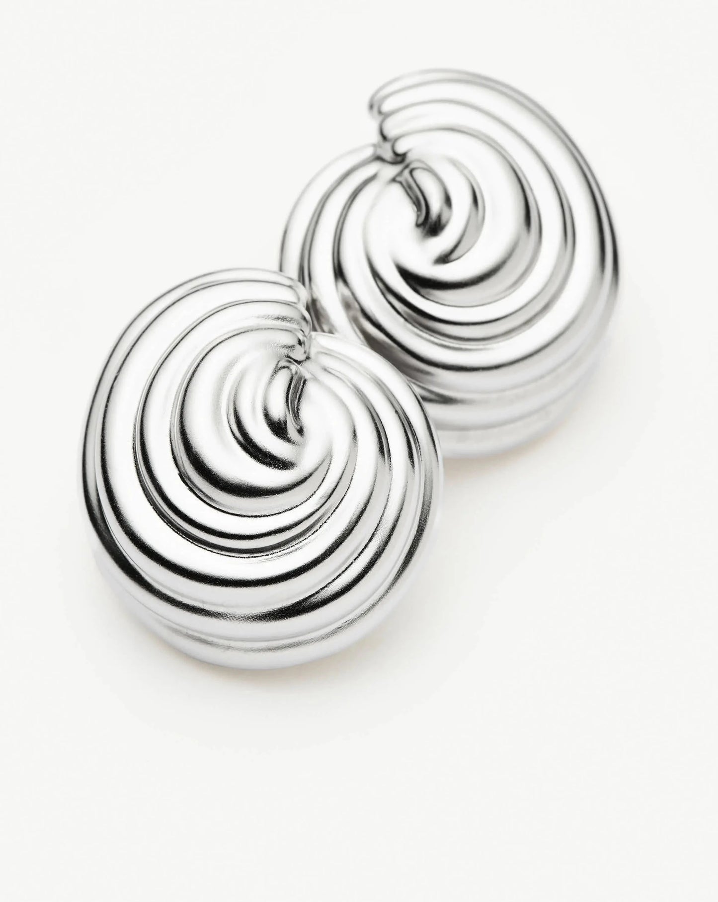 Spiral Dome Oversized Stud Earrings | Silver Plated Earrings Missoma 