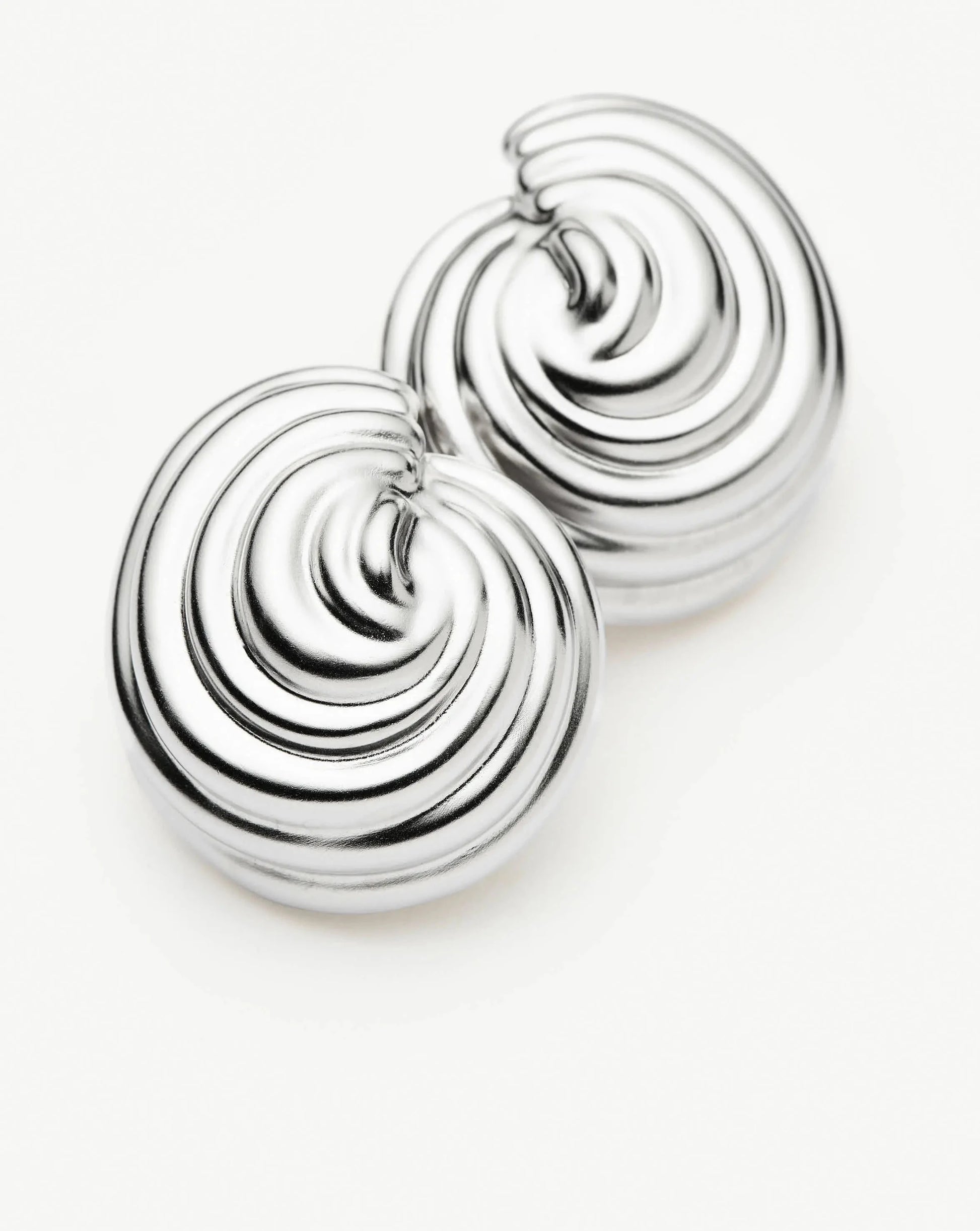 Spiral Dome Oversized Stud Earrings | Silver Plated Earrings Missoma 