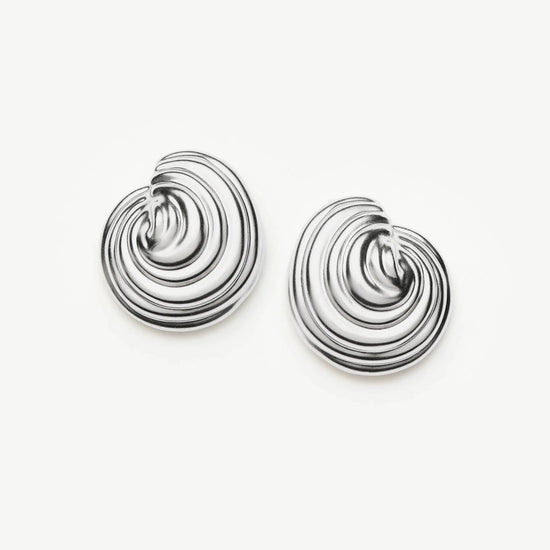 Spiral Dome Oversized Stud Earrings | Silver Plated Earrings Missoma 