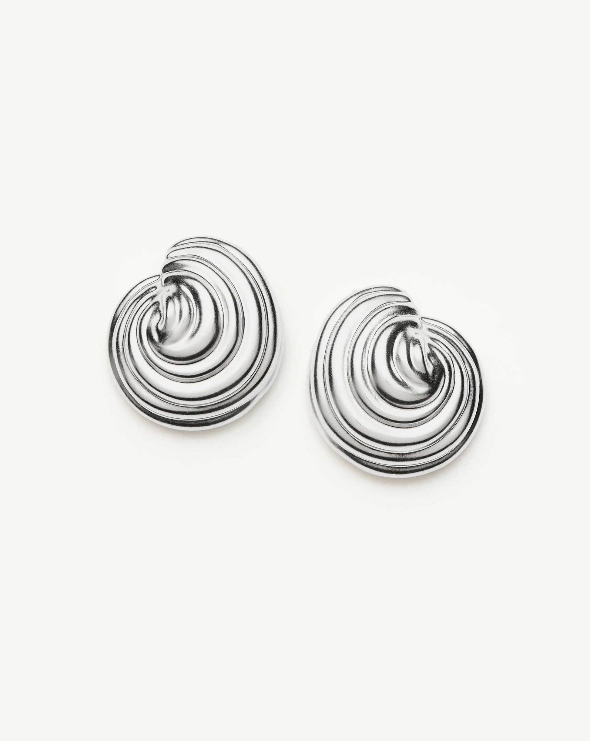 Spiral Dome Oversized Stud Earrings | Silver Plated Earrings Missoma 