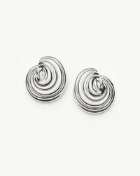 Spiral Dome Oversized Stud Earrings | Silver Plated Earrings Missoma 