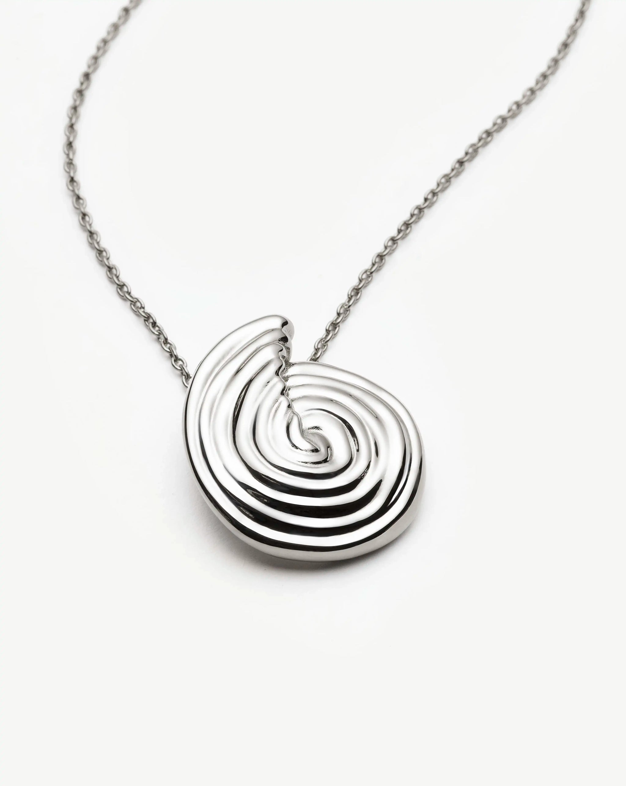 Spiral Large Pendant Necklace | Silver Plated Necklaces Missoma 