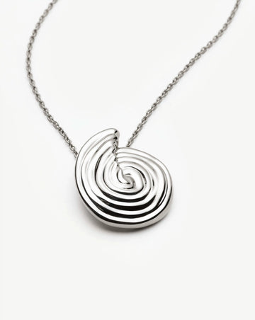 Spiral Large Pendant Necklace | Silver Plated Necklaces Missoma 