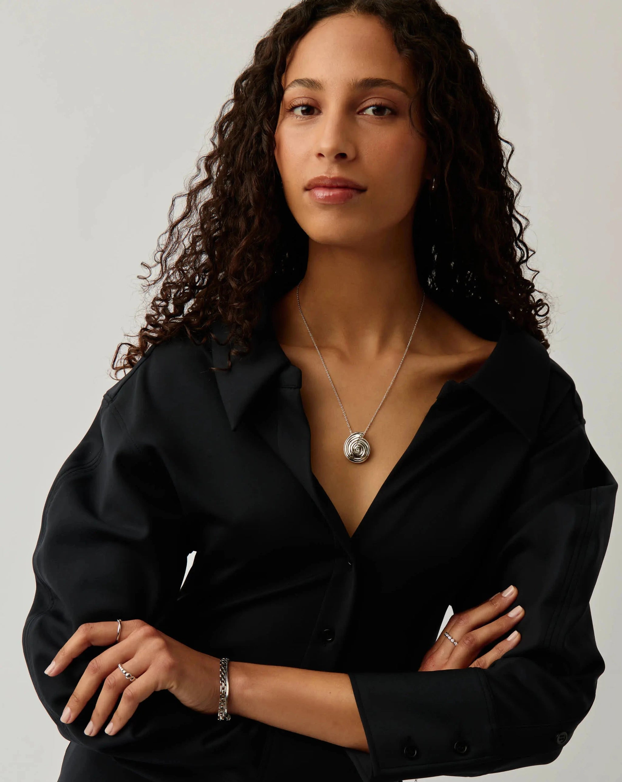 Spiral Large Pendant Necklace | Silver Plated Necklaces Missoma 