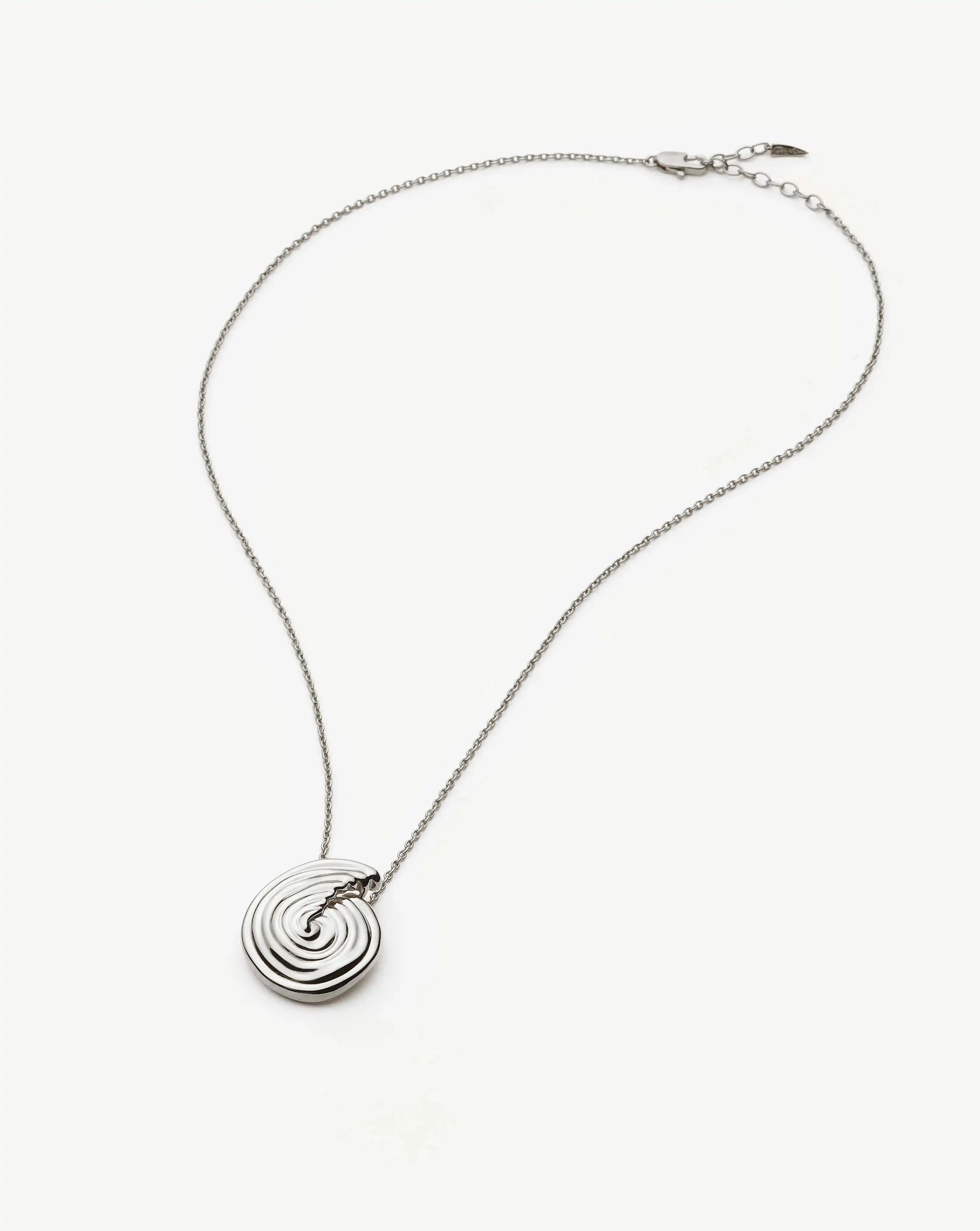 Spiral Large Pendant Necklace | Silver Plated Necklaces Missoma 