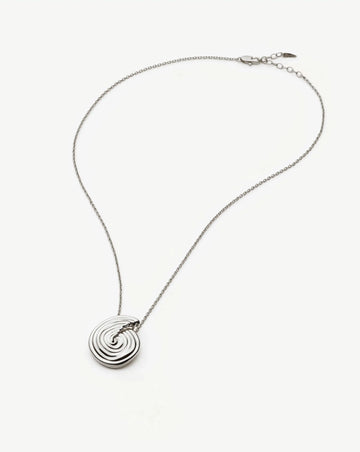 Spiral Large Pendant Necklace | Silver Plated Necklaces Missoma 