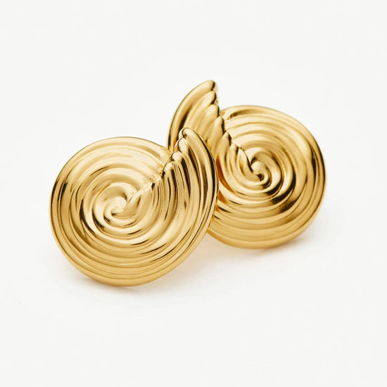 Spiral Small Stud Earrings | 18ct Gold Plated Earrings Missoma 