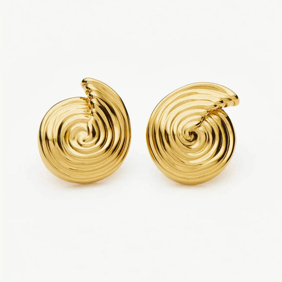 Spiral Small Stud Earrings | 18ct Gold Plated Earrings Missoma 