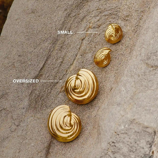Spiral Small Stud Earrings | 18ct Gold Plated Earrings Missoma 