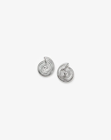 Spiral Small Stud Earrings | Silver Plated Earrings Missoma 