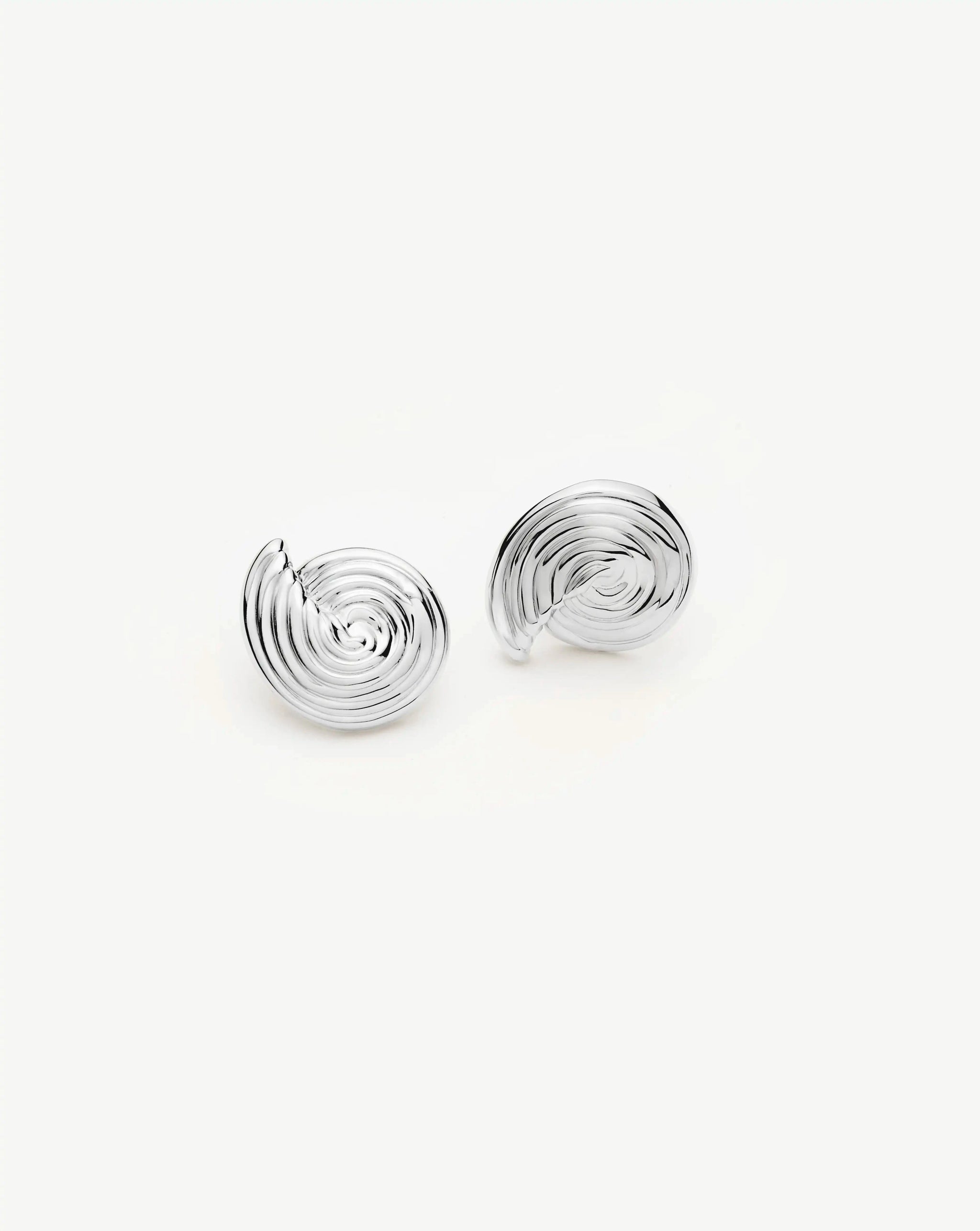 Spiral Small Stud Earrings | Silver Plated Earrings Missoma 