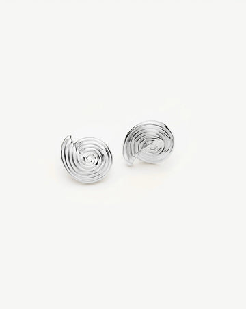 Spiral Small Stud Earrings | Silver Plated Earrings Missoma 