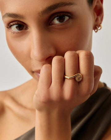 Spiral Stacking Ring | 18ct Gold Plated Rings Missoma 