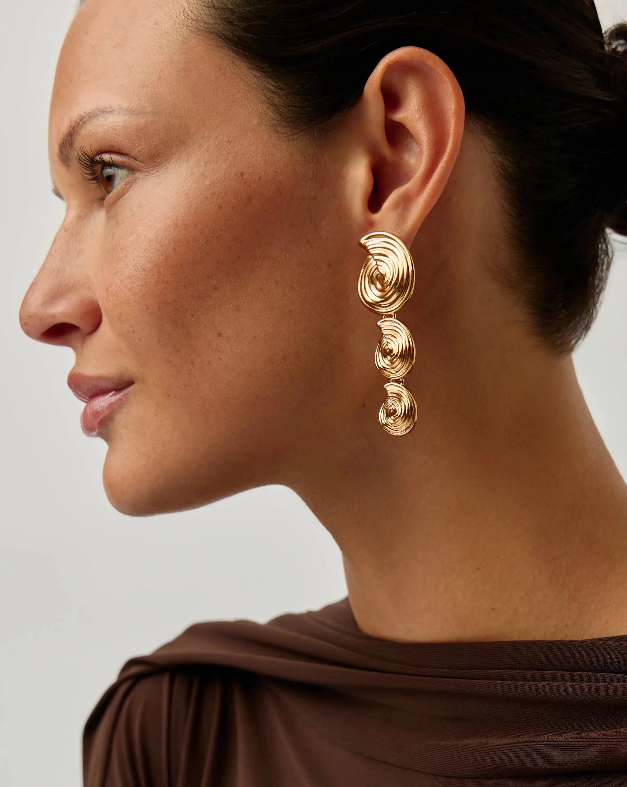 Spiral Statement Drop Earrings | 18ct Gold Plated Earrings Missoma 