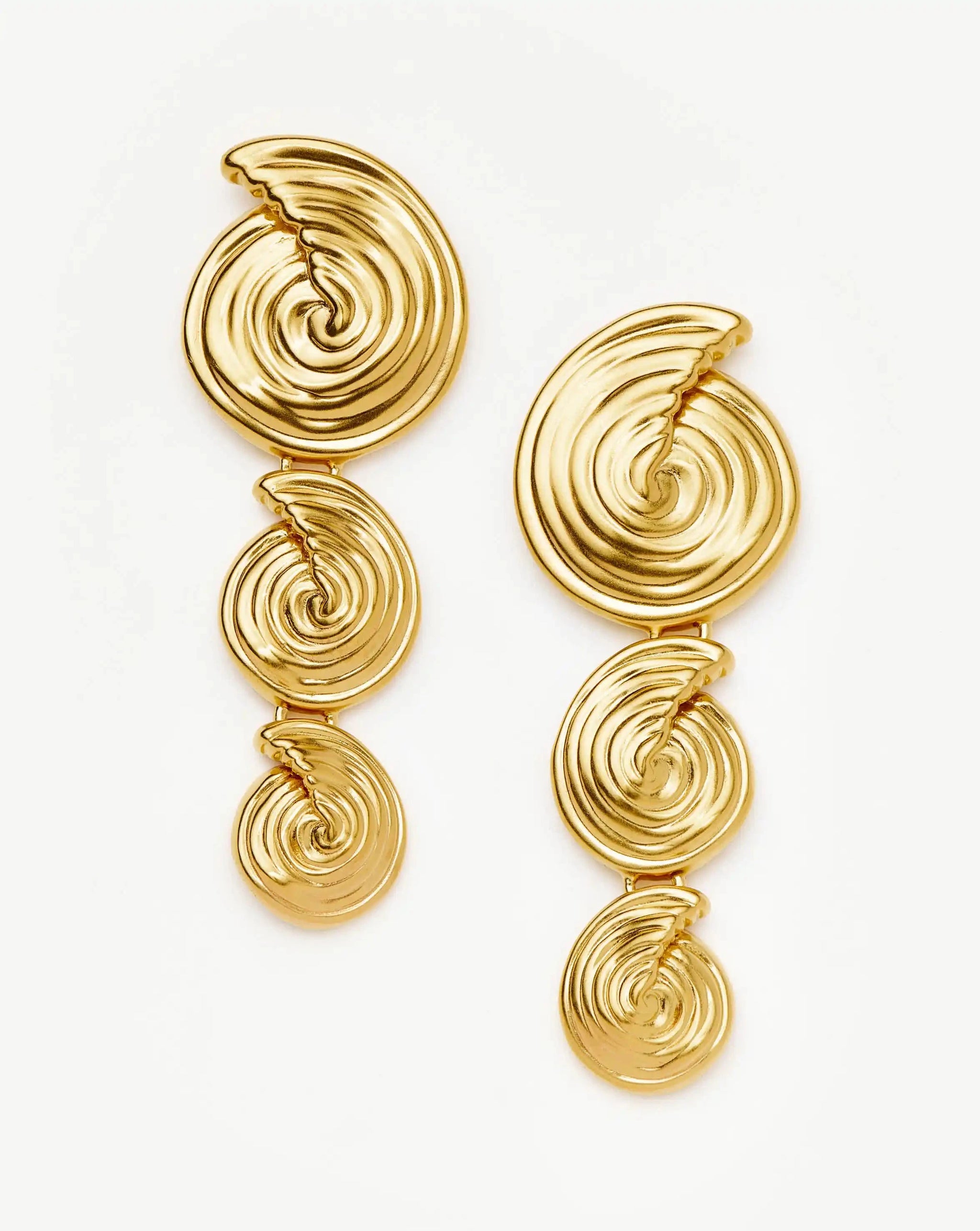 Spiral Statement Drop Earrings | 18ct Gold Plated Earrings Missoma 