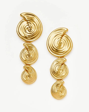 Spiral Statement Drop Earrings | 18ct Gold Plated Earrings Missoma 