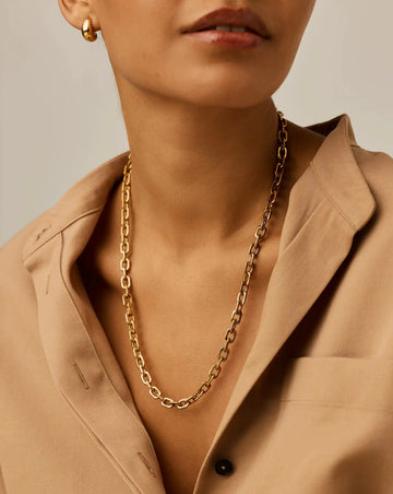 Square Paperclip Chain Necklace | 18ct Gold Plated Necklaces Missoma 