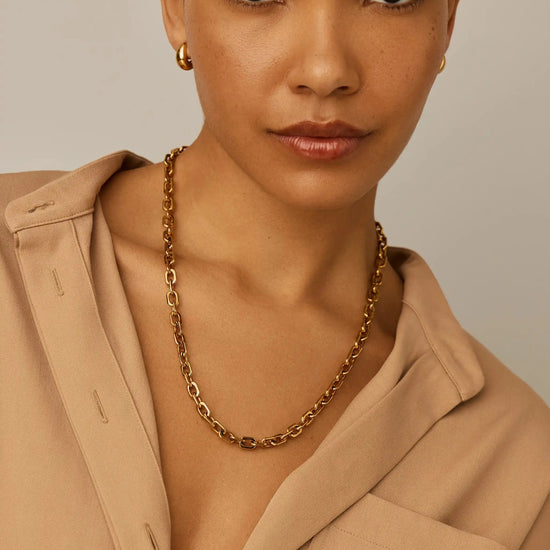 Square Paperclip Chain Necklace | 18ct Gold Plated Necklaces Missoma 