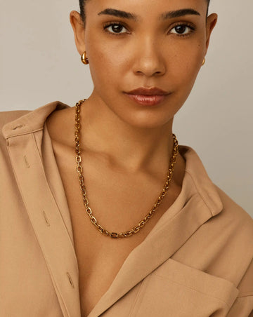 Square Paperclip Chain Necklace | 18ct Gold Plated Necklaces Missoma 