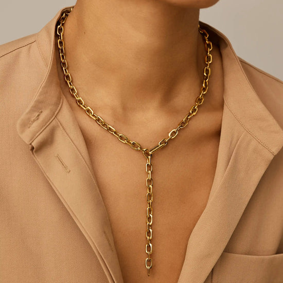 Square Paperclip Chain Necklace | 18ct Gold Plated Necklaces Missoma 