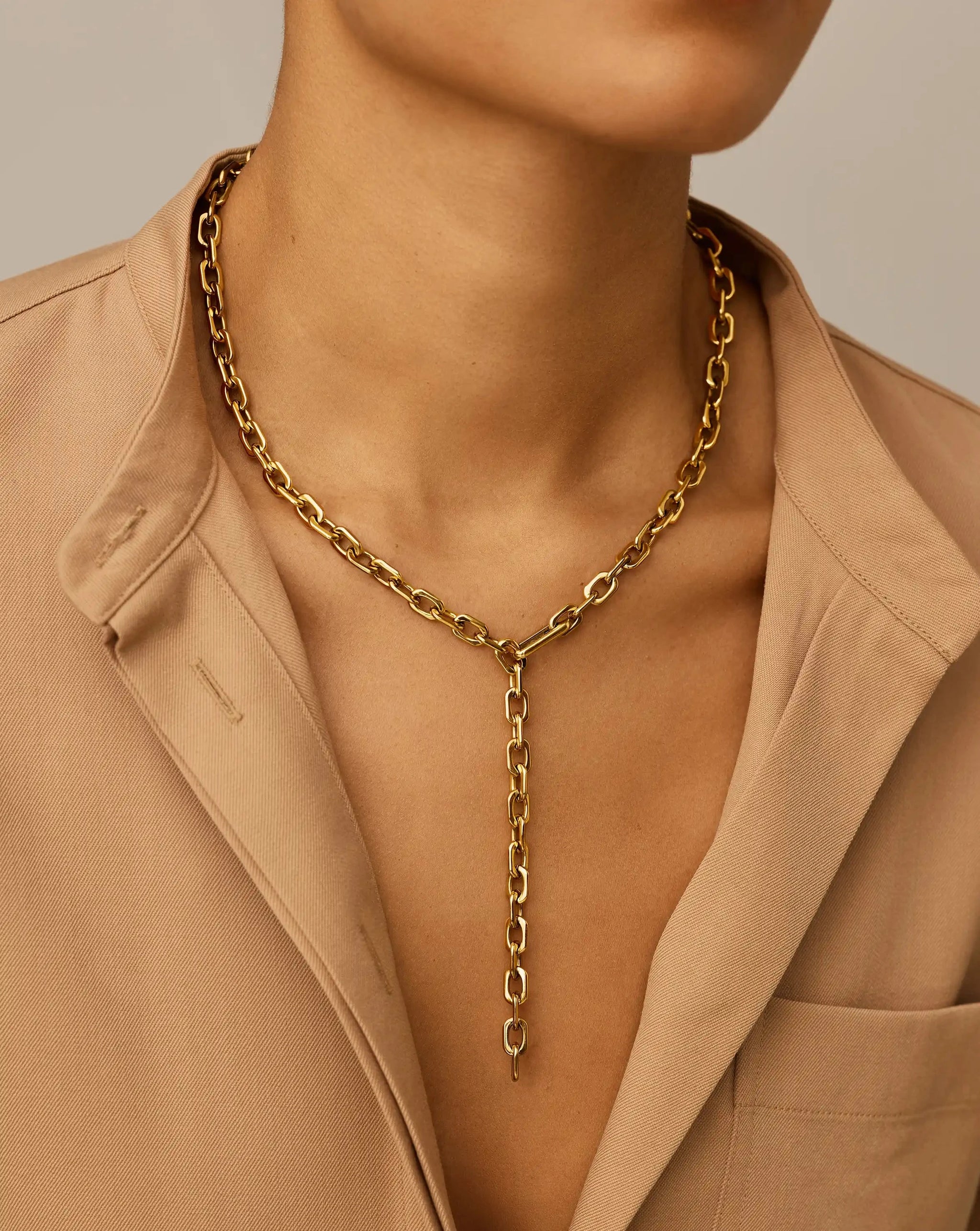 Square Paperclip Chain Necklace | 18ct Gold Plated Necklaces Missoma 