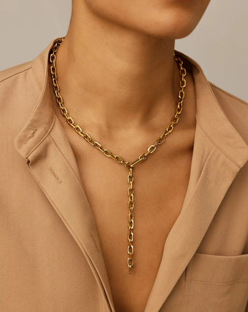 Square Paperclip Chain Necklace | 18ct Gold Plated Necklaces Missoma 