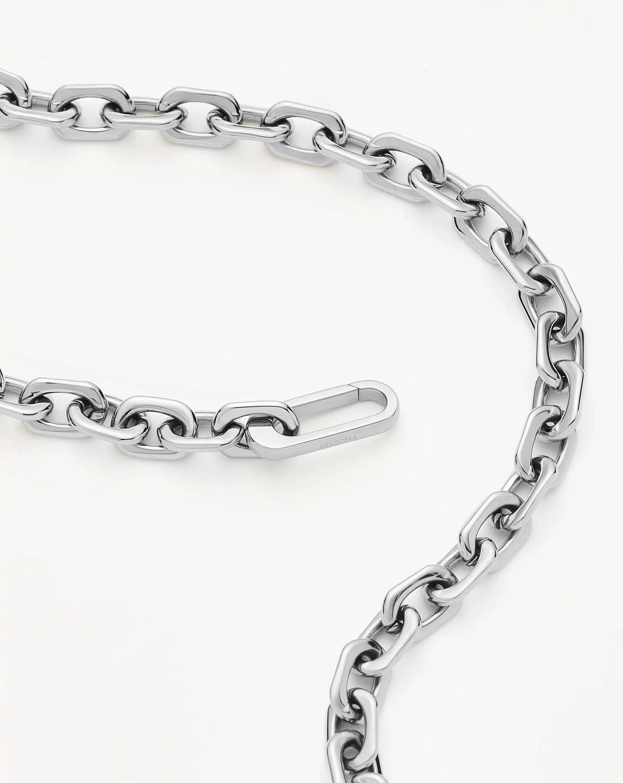 Square Paperclip Chain Necklace | Platinum Plated Necklaces Missoma 