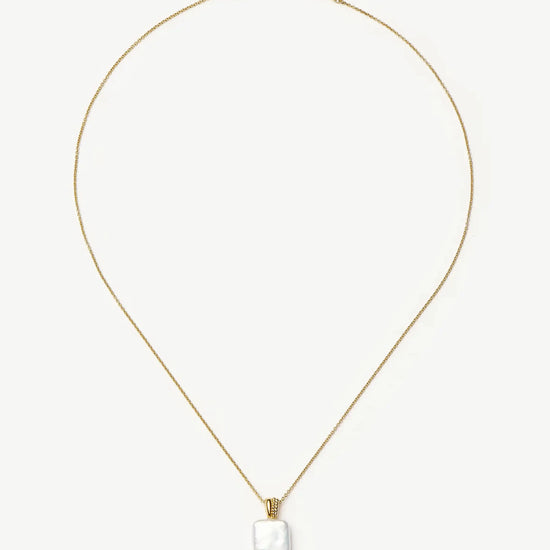 Square Pearl Baya Pendant Necklace | 18ct Gold Vermeil/Pearl Necklaces Missoma 