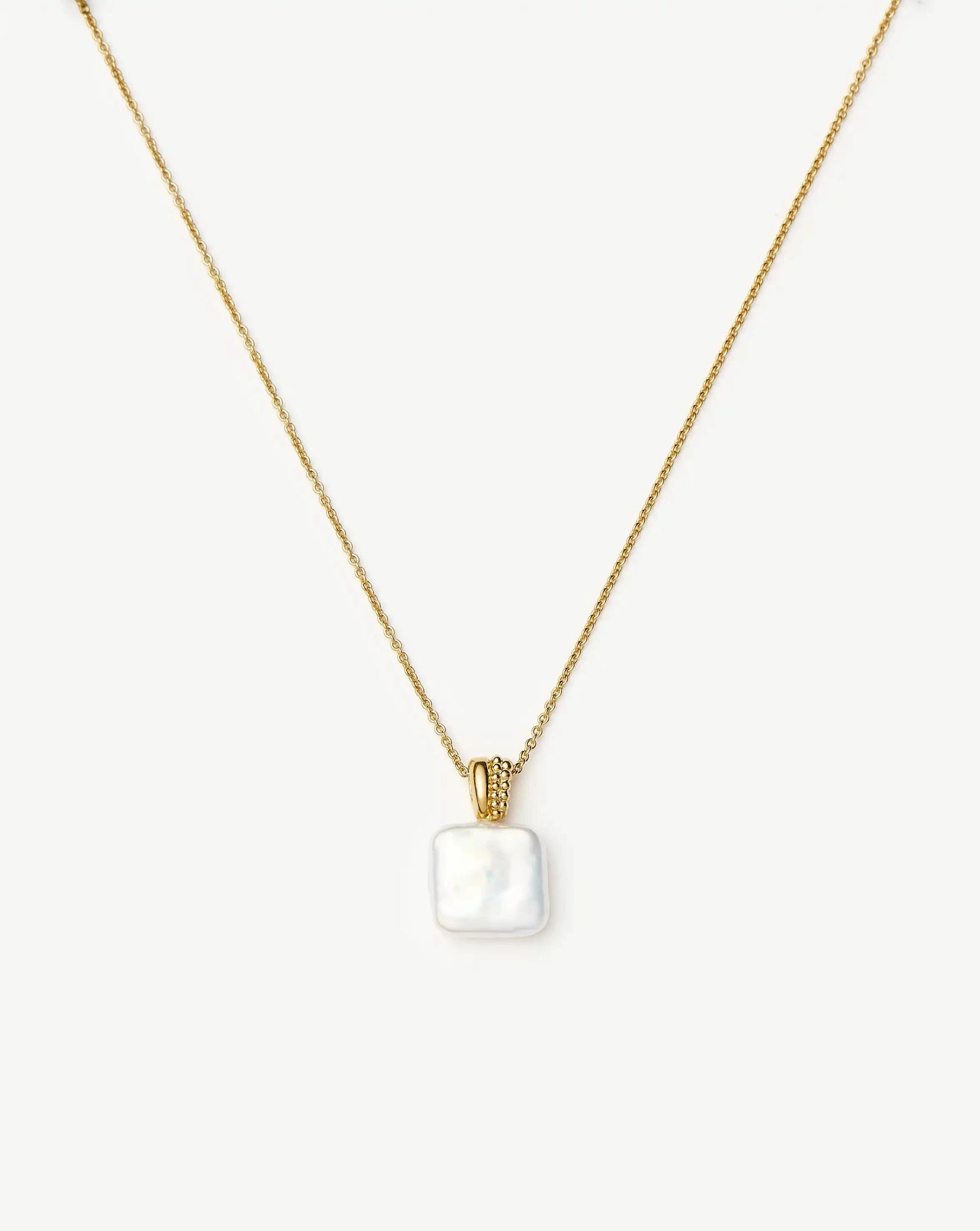 Square Pearl Baya Pendant Necklace | 18ct Gold Vermeil/Pearl Necklaces Missoma 