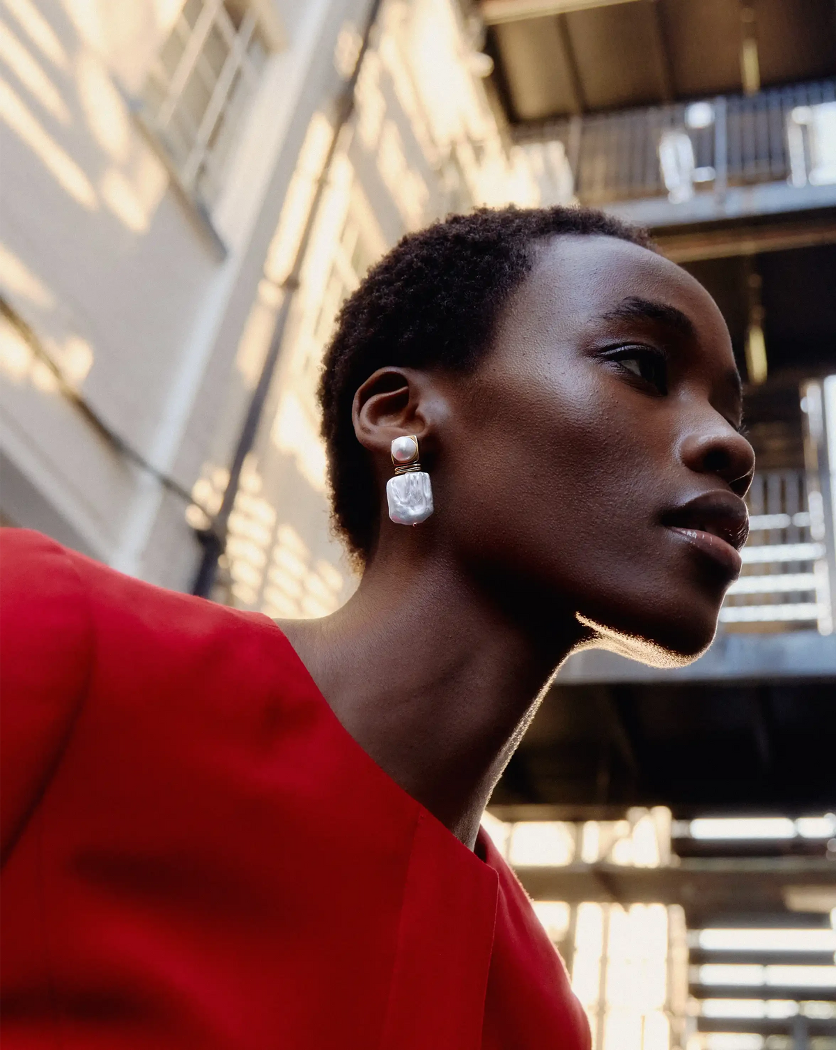 Square Pearl Statement Earrings | 18ct Gold Plated/Pearl Earrings Missoma 