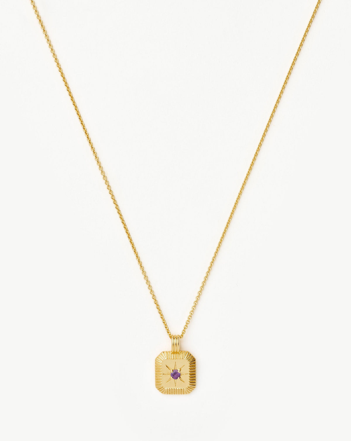 February Birthstone Pendant Necklace 18ct Vermeil Amethyst