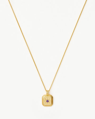 Star Ridge Birthstone Pendant Necklace | 18ct Gold Vermeil/Amethyst Necklaces Missoma 