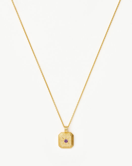 Star Ridge Birthstone Pendant Necklace | 18ct Gold Vermeil/Amethyst Necklaces Missoma 