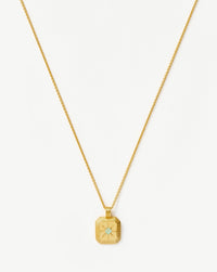 Star Ridge Birthstone Pendant Necklace | 18ct Gold Vermeil/Aqua Chalcedony Necklaces Missoma 