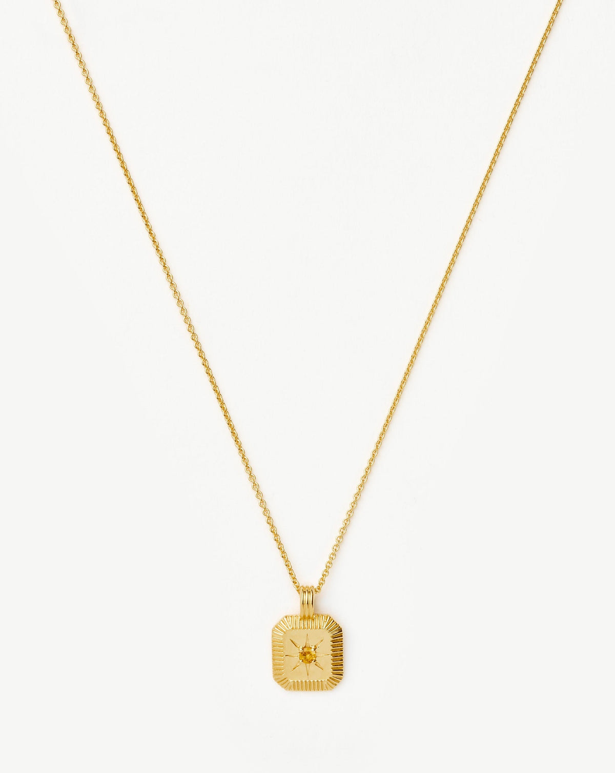 Star Ridge Birthstone Pendant Necklace | 18ct Gold Vermeil/Citrine Necklaces Missoma 