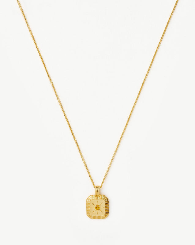 November Birthstone Pendant Necklace | 18ct Gold Vermeil/Citrine