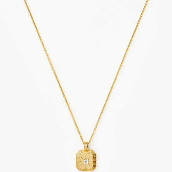 Star Ridge Birthstone Pendant Necklace | 18ct Gold Vermeil/Crystal Necklaces Missoma 