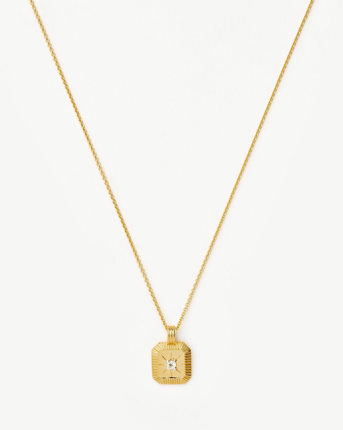 April Birthstone Pendant Necklace 18ct Vermeil Crystal