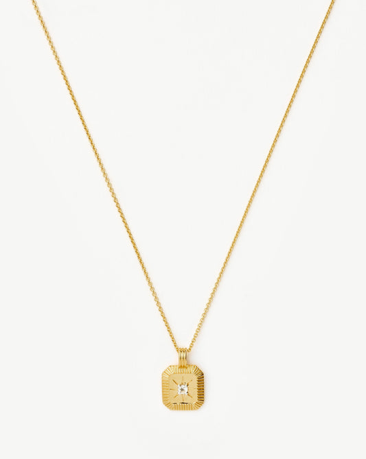 Star Ridge Birthstone Pendant Necklace | 18ct Gold Vermeil/Crystal Necklaces Missoma 