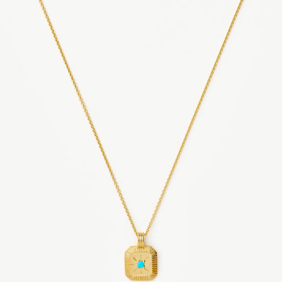 Star Ridge Birthstone Pendant Necklace | 18ct Gold Vermeil/Dyed Turquoise Magnesite Necklaces Missoma 